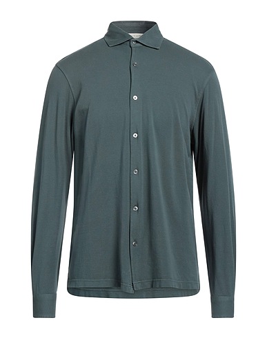 FILIPPO DE LAURENTIIS Solid color shirt Lead 100% Cotton