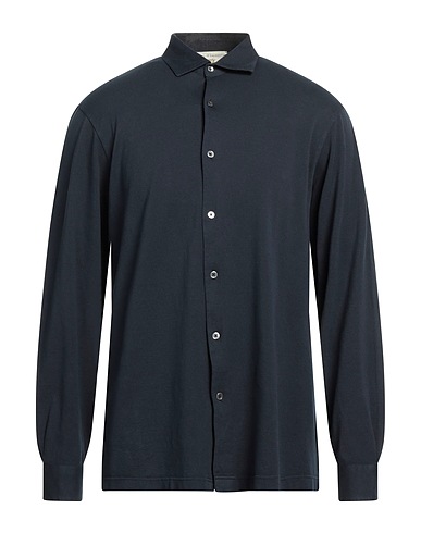 FILIPPO DE LAURENTIIS Solid color shirt Midnight blue 100% Cotton
