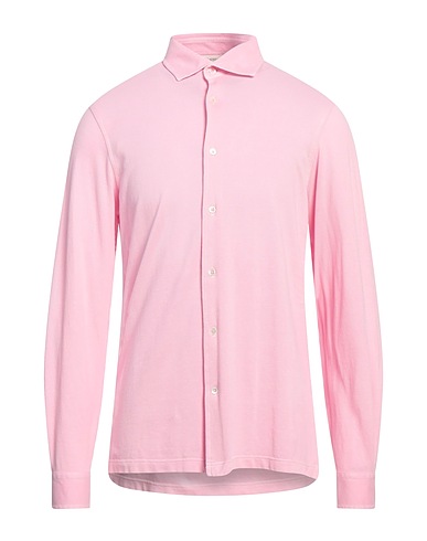 FILIPPO DE LAURENTIIS Solid color shirt Pink 100% Cotton