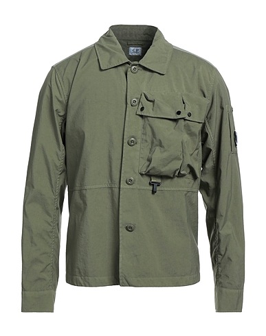 C.P. COMPANY Solid color shirt Military green 100% Polyamide