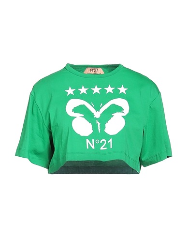 N°21 Crop top Verde 100% Cotone