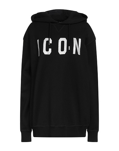 DSQUARED2 Hooded track jacket  Black 100% Cotton