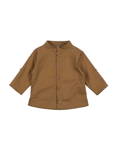 MINIMU' Solid color shirt Camel 100% Cotton