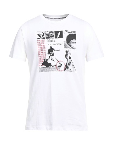 BIKKEMBERGS T-shirt Bianco 100% Cotone, Elastan