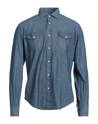 ELEVENTY Джинсовая рубашка Синий 100% Хлопок