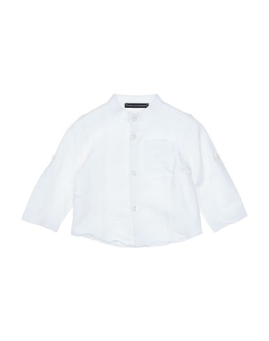 DANIELE ALESSANDRINI Solid colour shirt White 60% Cotton, 40% Linen