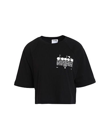 DIADORA Crop top L. T-SHIRT SS  MANIFESTO
 Black 100% Cotton