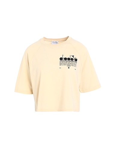 DIADORA Crop top L. T-SHIRT SS  MANIFESTO
 Beige 100% Cotone