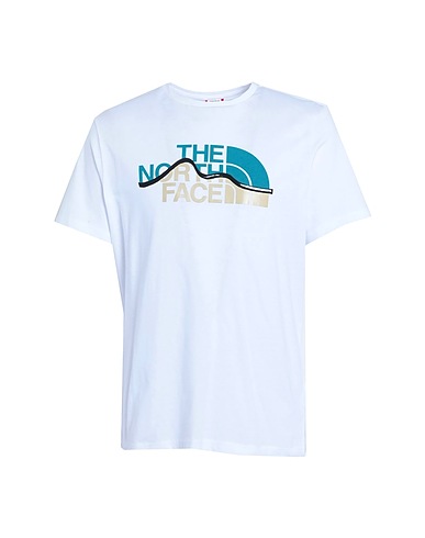 THE NORTH FACE T-shirt M S/S MOUNTAIN LINE TEE
 White 100% Cotton