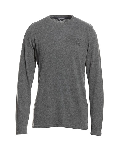SUPERDRY T-shirt VINTAGE LOGO HERITAGE LS TOP-D Lead 100% Cotton
