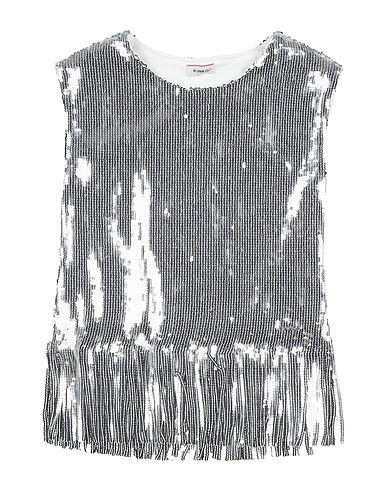 PINKO UP Top Silver 80% Polyester, 20% Polyethylene, Cotton