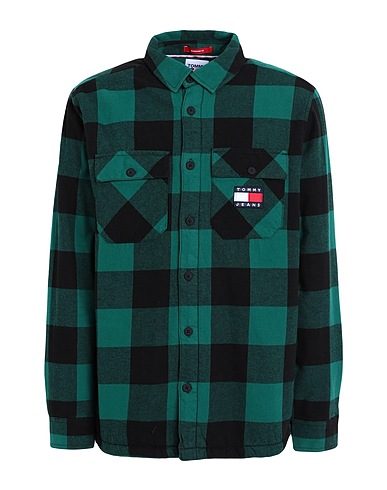 TOMMY JEANS Checked shirt Green 100% Cotton