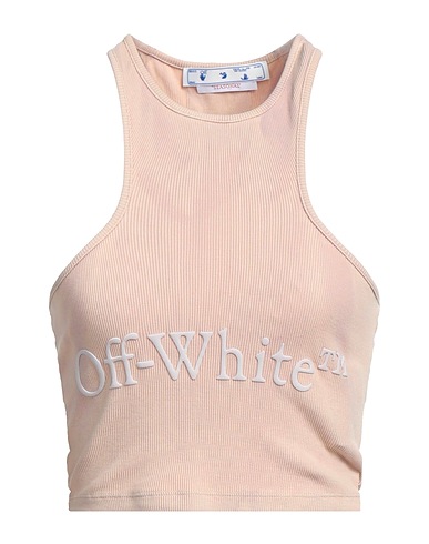 OFF-WHITE™ Crop top Beige 95% Cotton, 5% Elastane