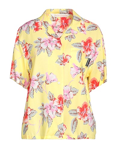 PALM ANGELS Floral shirts & blouses Yellow 100% Viscose, Polyester