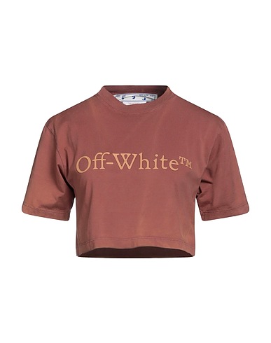 OFF-WHITE™ Crop top Marrone 100% Cotone, Elastan