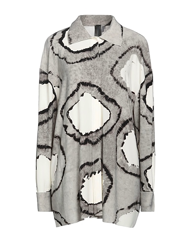NORMA KAMALI Patterned shirts & blouses Grey 95% Polyester, 5% Elastane