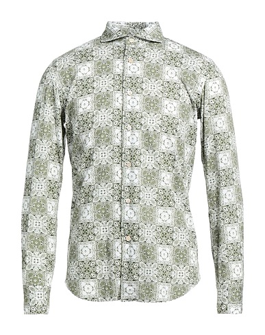 ALESSANDRO GHERARDI Patterned shirt Military green 100% Cotton