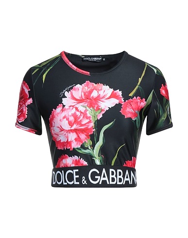 DOLCE&GABBANA T-shirt Black 46% Polyamide, 38% Polyester, 16% Elastane