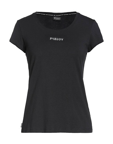 FREDDY Basic T-Shirt Black 95% Cotton, 5% Elastane