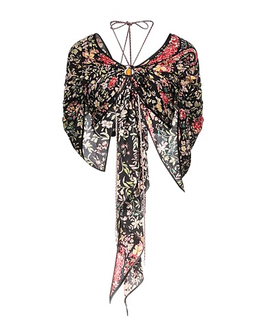 ETRO Crop top Black 100% Silk, Acetate