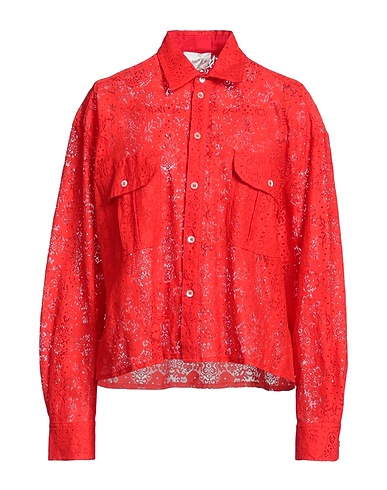 FORTE_FORTE Lace shirts & blouses Red 78% Cotton, 22% Polyamide