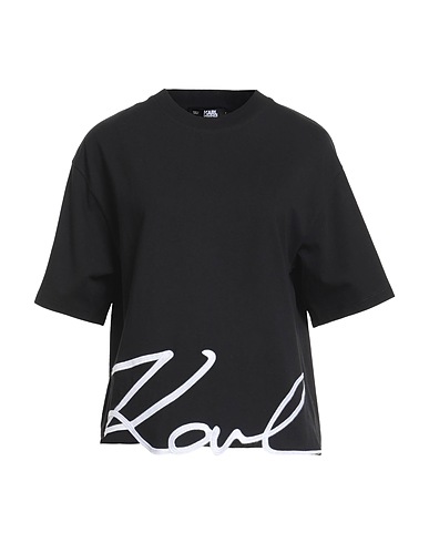 KARL LAGERFELD T-shirt KARL SIGNATURE HEM T-SHIRT
 Black 100% Organic cotton