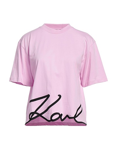 KARL LAGERFELD T-shirt KARL SIGNATURE HEM T-SHIRT
 Pink 100% Organic cotton