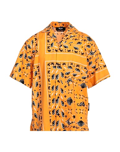 MSGM Patterned shirt Orange 100% Cotton