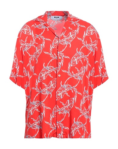 MSGM Patterned shirt Red 100% Viscose