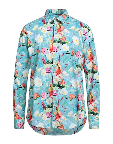 BASTONCINO Patterned shirt Turquoise 100% Cotton