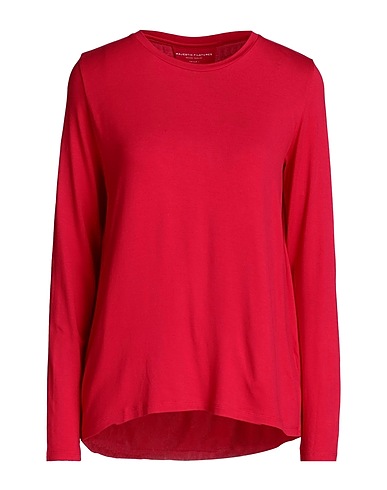 MAJESTIC FILATURES Basic T-Shirt Red 94% Viscose, 6% Elastane
