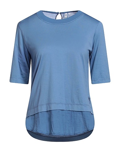 EUROPEAN CULTURE Basic T-Shirt Sky blue 99% Cotton, 1% Elastane