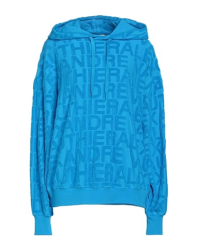 ALEXANDRE VAUTHIER Hooded track jacket  Azure 80% Cotton, 20% Polyamide