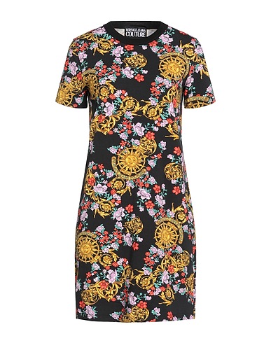 VERSACE JEANS COUTURE Short dress Black 94% Cotton, 6% Elastane