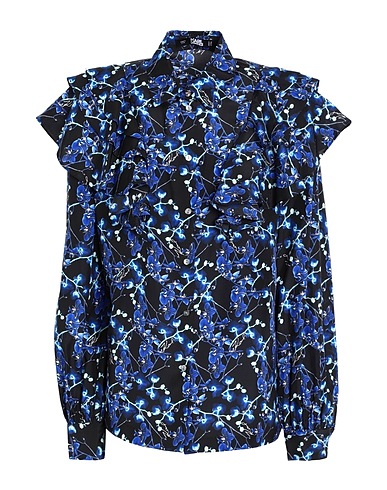 KARL LAGERFELD Floral shirts & blouses ORCHID PRINT SILK SHIRT
 Black 100% Silk