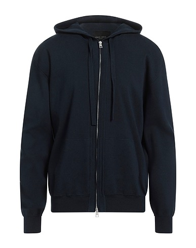 ROBERTO COLLINA Hooded sweatshirt Midnight blue 86% Cotton, 13% Nylon, 1% Elastane