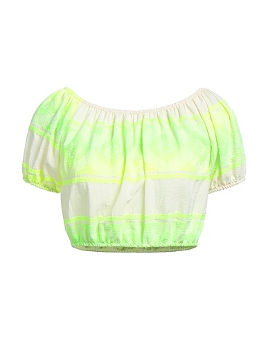 VANESSA SCOTT Top Lime green 90% Cotton, 8% Polyester, 2% Other Fibres