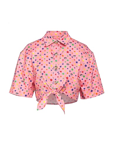 CHIARA FERRAGNI Patterned shirts & blouses Pink 97% Cotton, 3% Elastane
