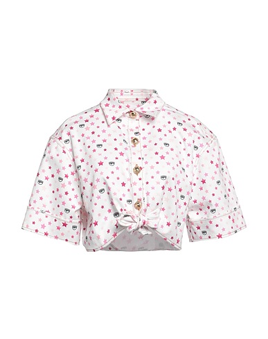 CHIARA FERRAGNI Patterned shirts & blouses White 97% Cotton, 3% Elastane
