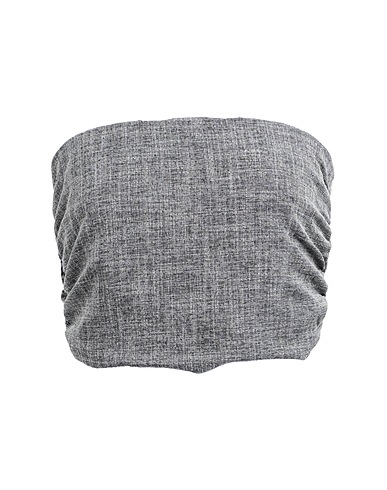 TOPSHOP Crop top Black 63% Polyester, 35% Viscose, 2% Elastane