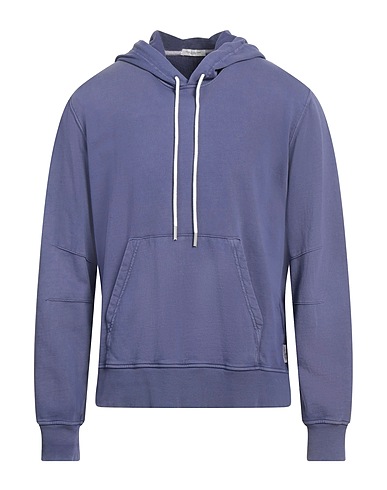 PAOLO PECORA Hooded sweatshirt Slate blue 100% Cotton