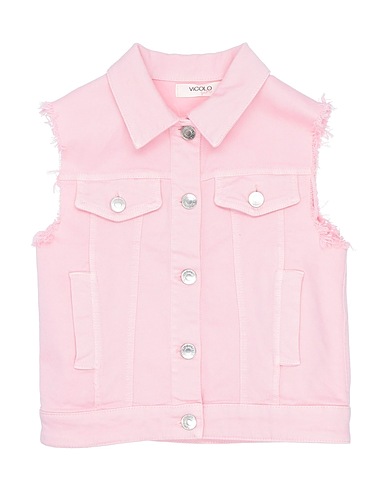 VICOLO Denim jacket Pink 97% Cotton, 3% Elastane