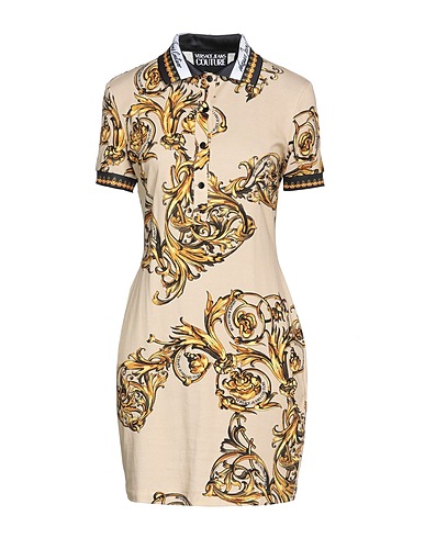 VERSACE JEANS COUTURE Short dress Beige 100% Cotton, Polyester, Elastane