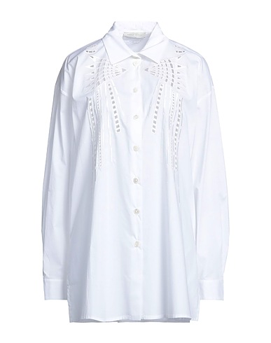 ANGELO MARANI Solid color shirts & blouses White 97% Cotton, 3% Elastane