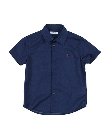 MAYORAL Solid colour shirt Midnight blue 65% Cotton, 35% Linen