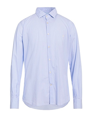 BROOKSFIELD Striped shirt Sky blue 100% Cotton