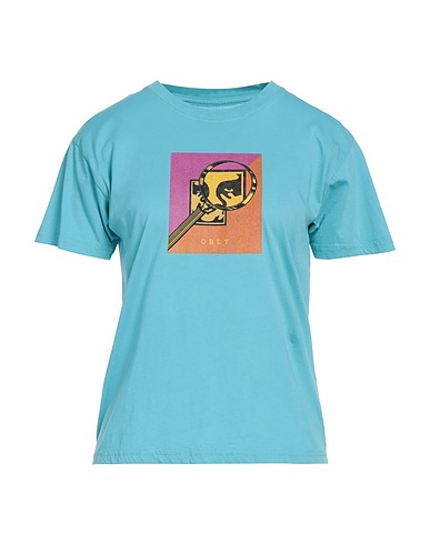 OBEY T-shirt Turchese 100% Cotone organico