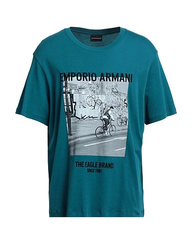 EMPORIO ARMANI Basic T-shirt Deep teal 100% Cotton