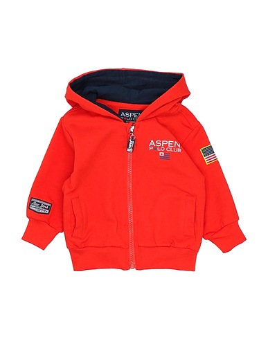ASPEN POLO CLUB Hooded track jacket  Red 95% Cotton, 5% Elastane