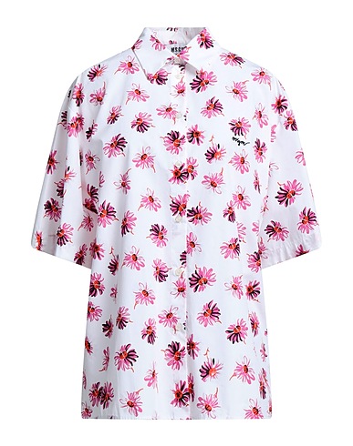 MSGM Hemden und Blusen mit Blumen Weiß 100% Baumwolle
